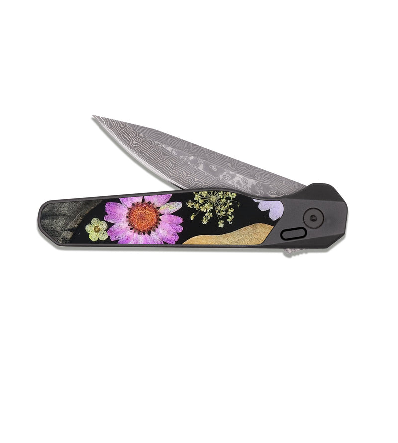 EDC Dark Damascus Wood Pocket Knife - Jace (Bloom, 821414)