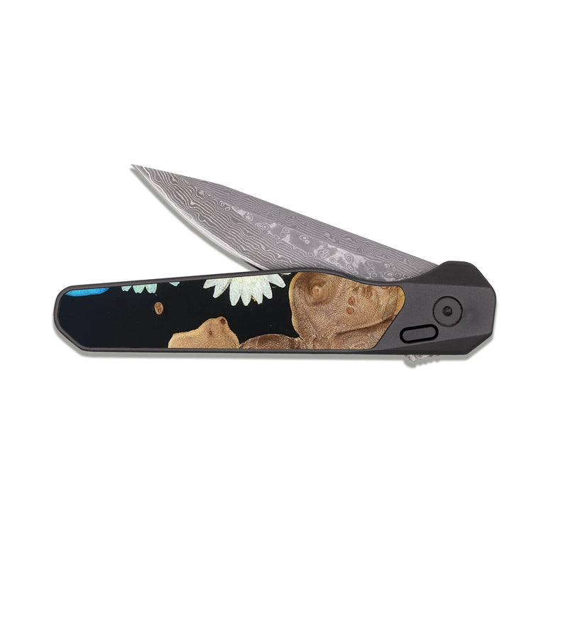 EDC Dark Damascus Wood Pocket Knife - Lotta (Bloom, 821416)
