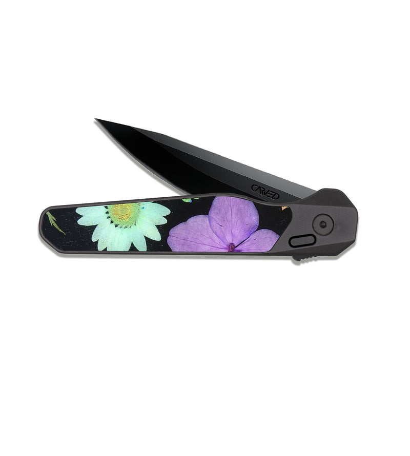 EDC Dark Slate Wood Pocket Knife - Ottilie (Bloom, 821418)