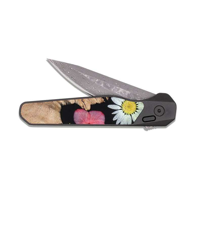 EDC Dark Damascus Wood Pocket Knife - Ole (Bloom, 821420)