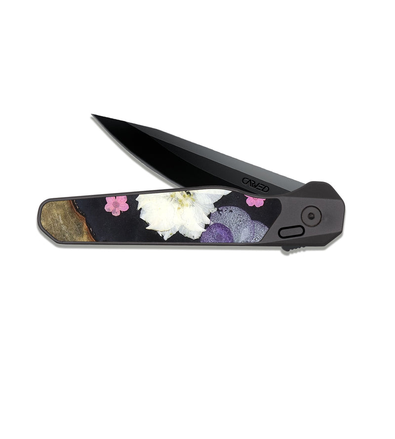 EDC Dark Slate Wood Pocket Knife - Mabel (Bloom, 821429)