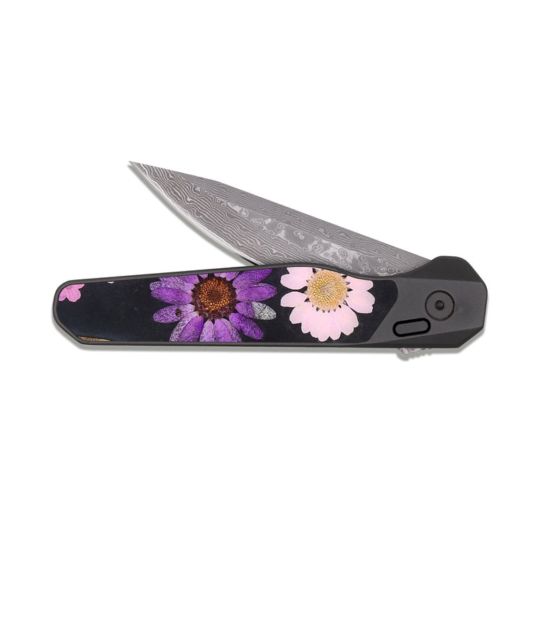 EDC Dark Damascus Wood Pocket Knife - Barbara (Bloom, 821430)