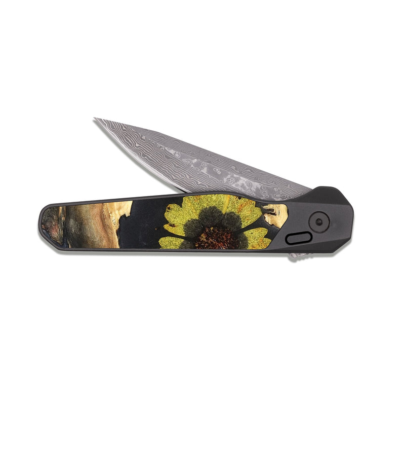 EDC Dark Damascus Wood Pocket Knife - Darwin (Bloom, 821433)