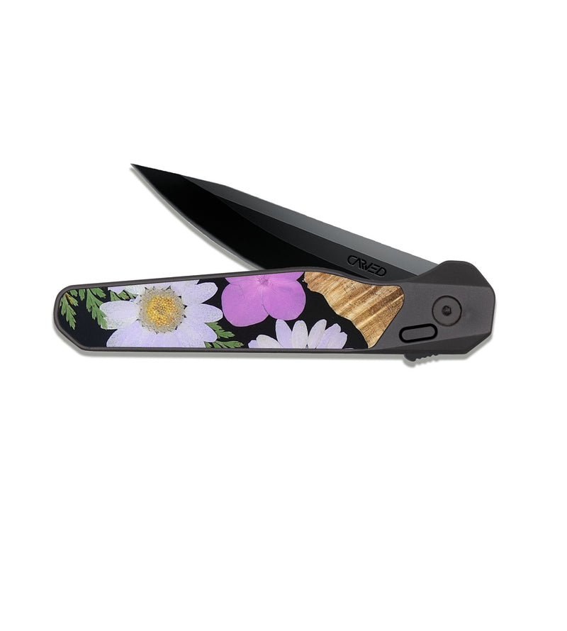 EDC Dark Slate Wood Pocket Knife - Freda (Bloom, 821436)