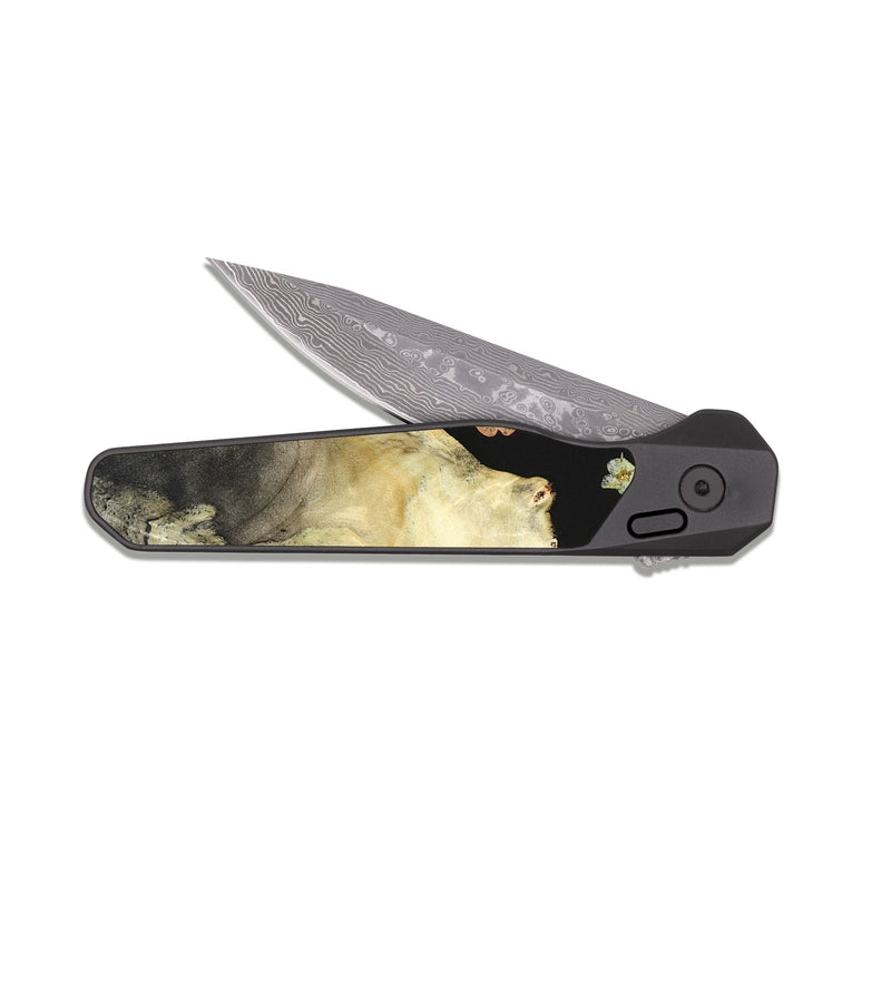 EDC Dark Damascus Wood Pocket Knife - Yetta (Bloom, 821445)