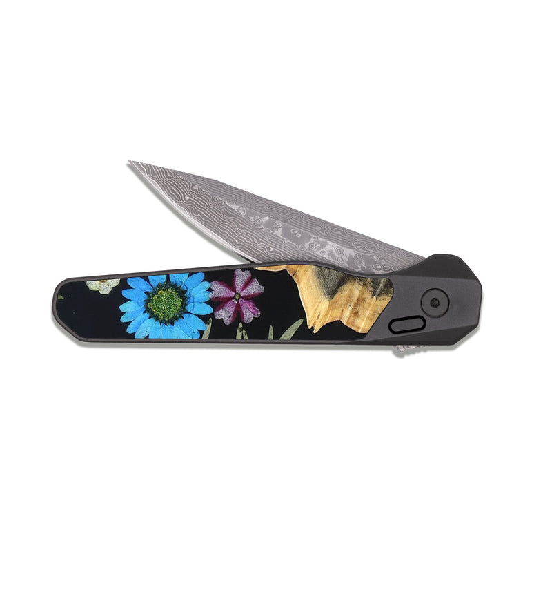 EDC Dark Damascus Wood Pocket Knife - Mael (Bloom, 821450)
