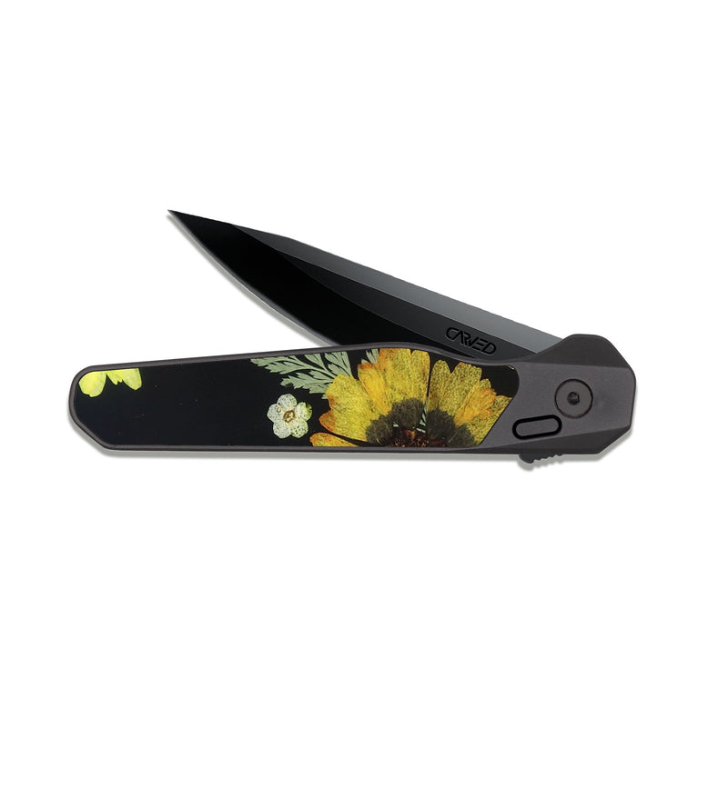 EDC Dark Slate Wood Pocket Knife - Donna (Bloom, 821451)