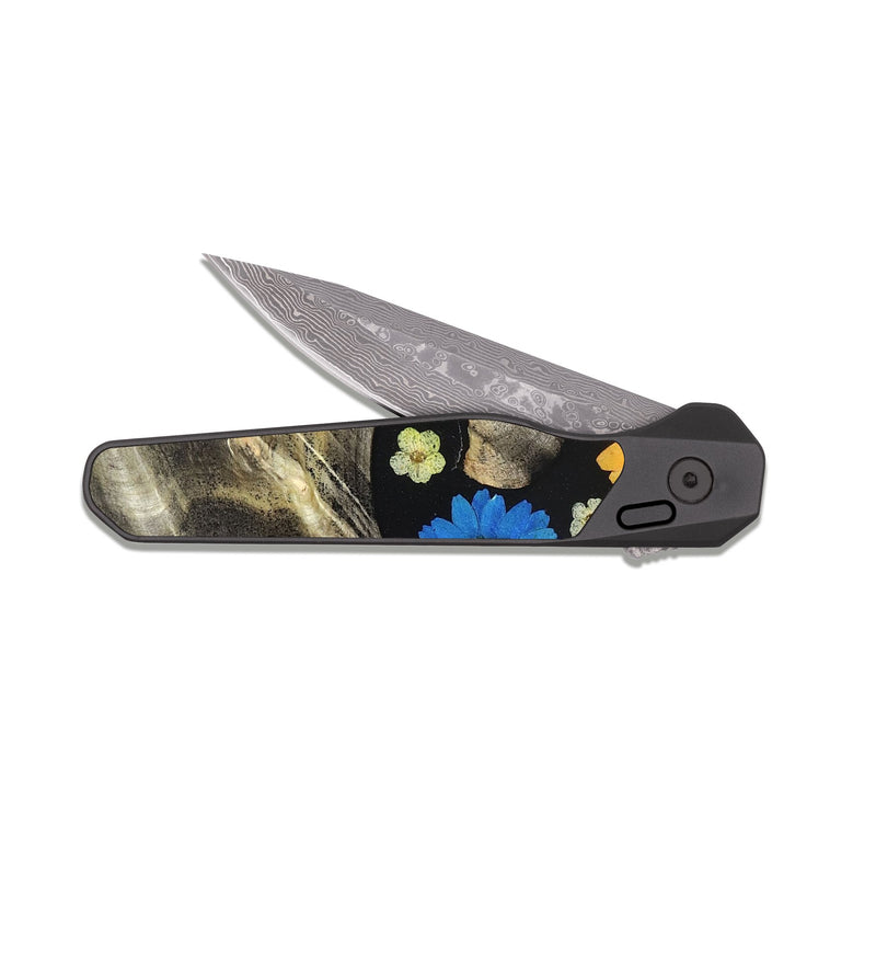 EDC Dark Damascus Wood Pocket Knife - Eldred (Bloom, 821457)