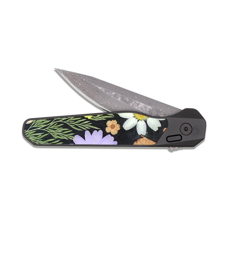 EDC Dark Damascus Wood Pocket Knife - Gene (Bloom, 821460)