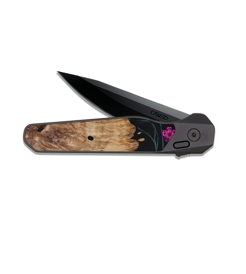 EDC Dark Slate Wood Pocket Knife - Wyatt (Bloom, 821462)