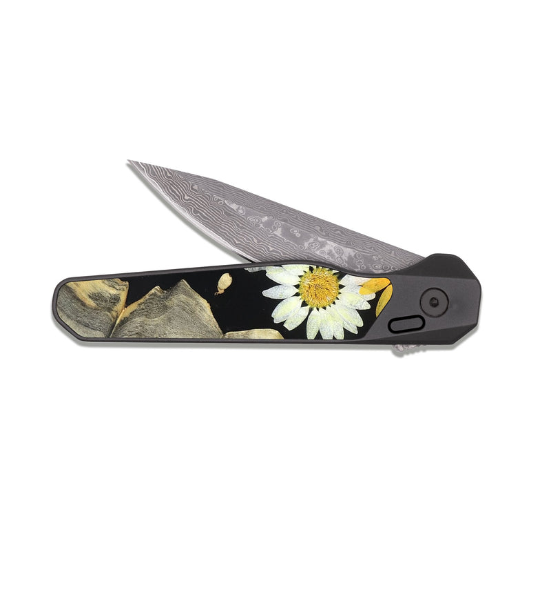EDC Dark Damascus Wood Pocket Knife - Kenyon (Bloom, 821467)