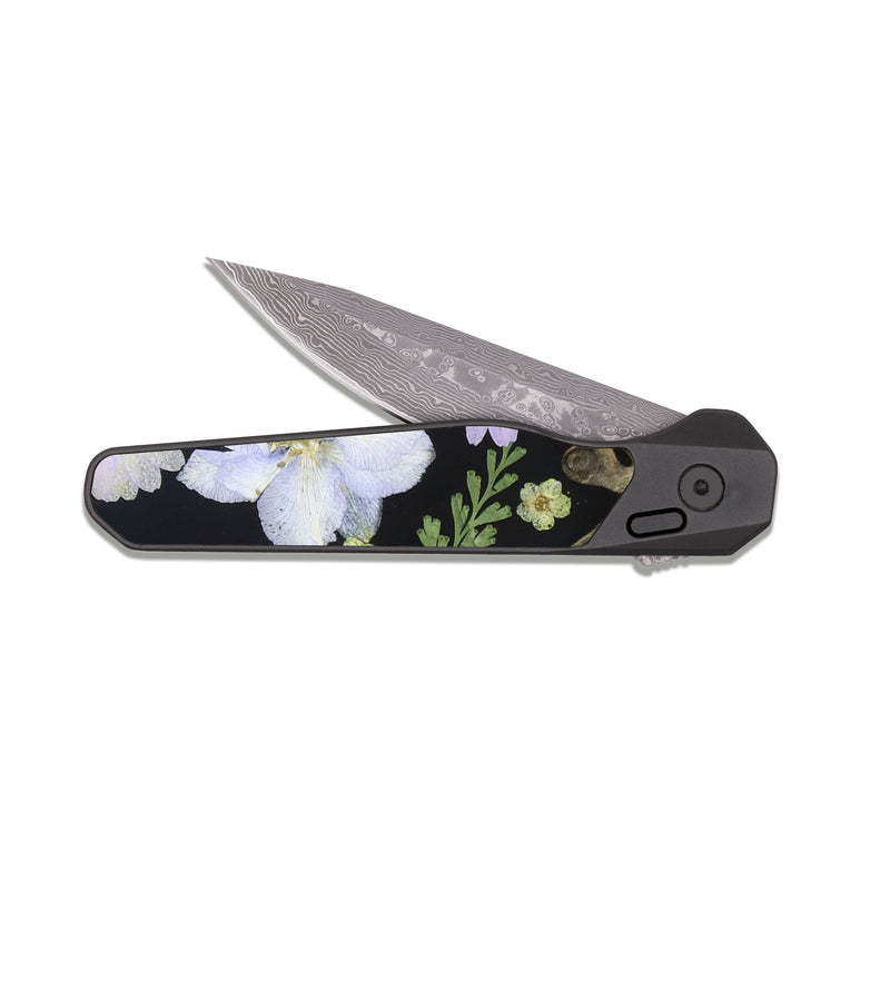 EDC Dark Damascus Wood Pocket Knife - Jaimie (Bloom, 821482)