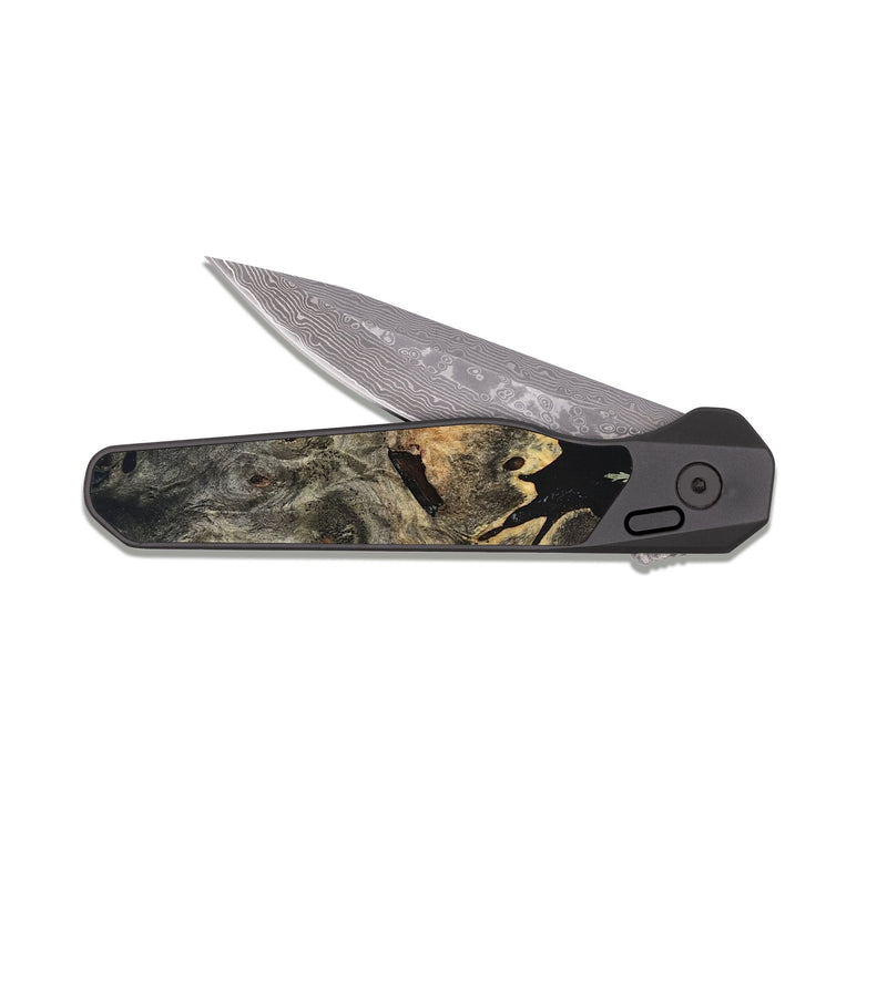 EDC Dark Damascus Wood Pocket Knife - Miriam (Bloom, 821485)