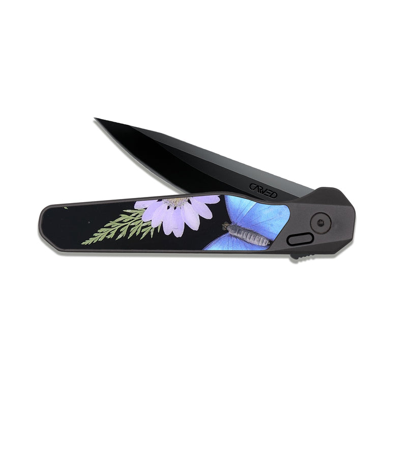 EDC Dark Slate ResinArt Pocket Knife - Rosie (Bloom, 821495)
