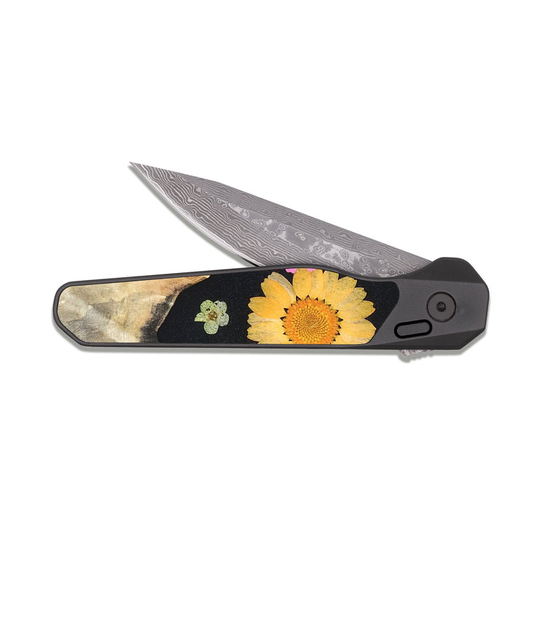 EDC Dark Damascus Wood Pocket Knife - Skye (Bloom, 821497)
