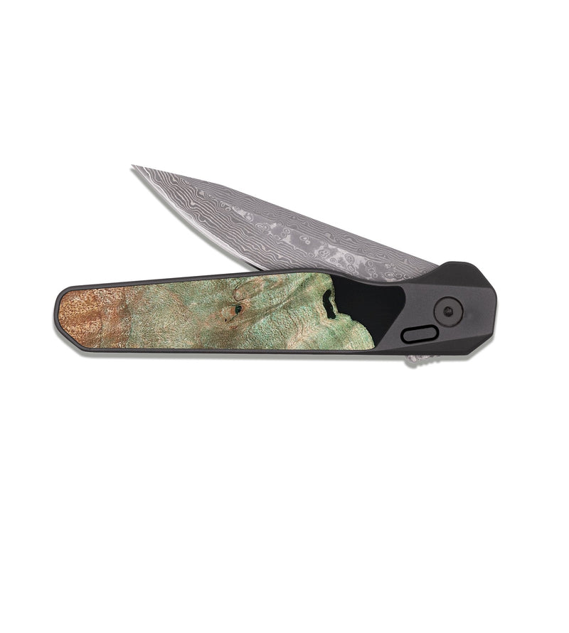 EDC Dark Damascus Wood Pocket Knife - Alonza (Bloom, 821500)