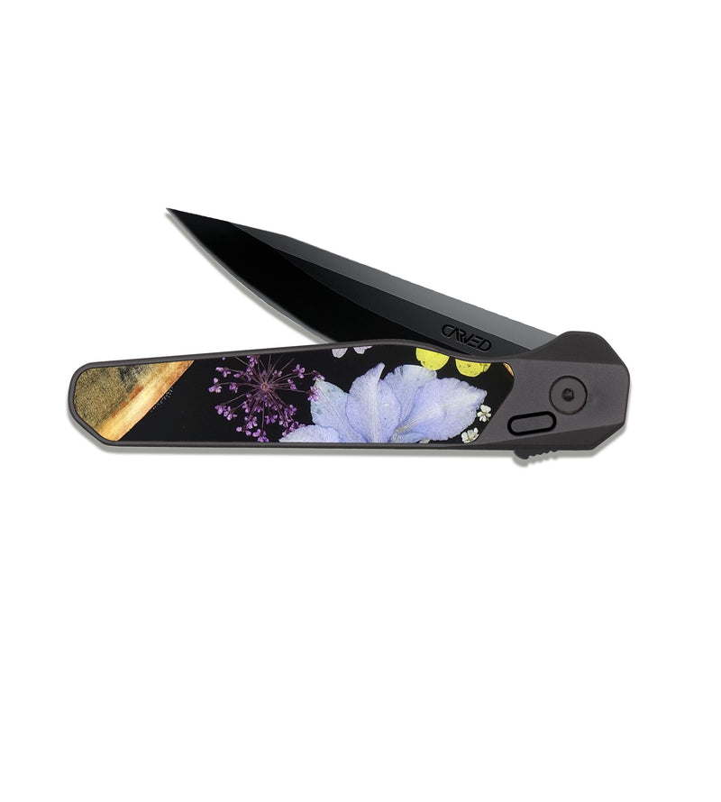 EDC Dark Slate Wood Pocket Knife - Ofelia (Bloom, 821502)