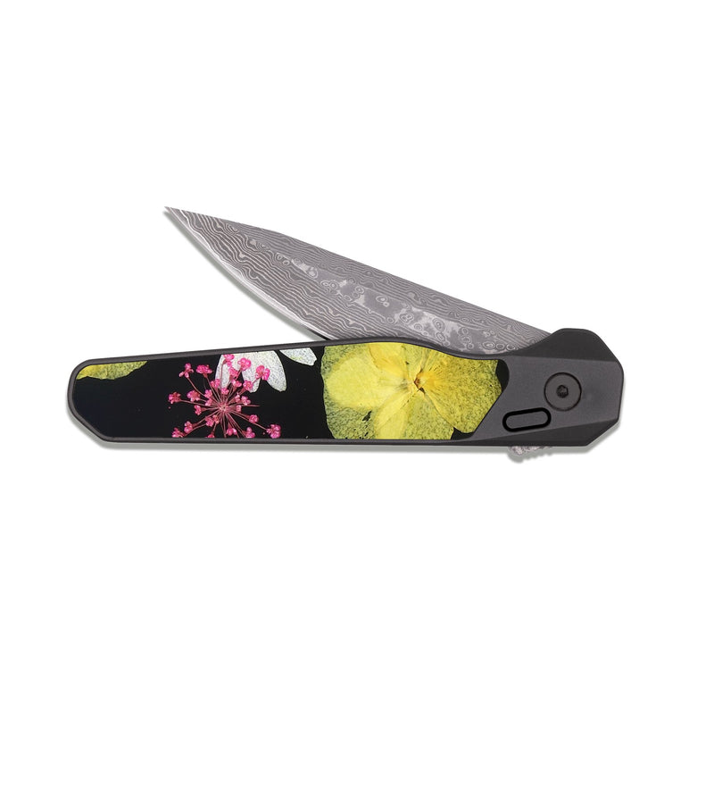EDC Dark Damascus Wood Pocket Knife - Ivory (Bloom, 821503)