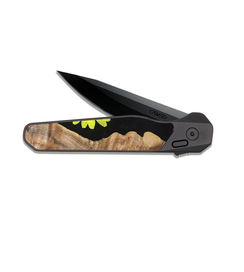 EDC Dark Slate Wood Pocket Knife - Moesha (Bloom, 821516)