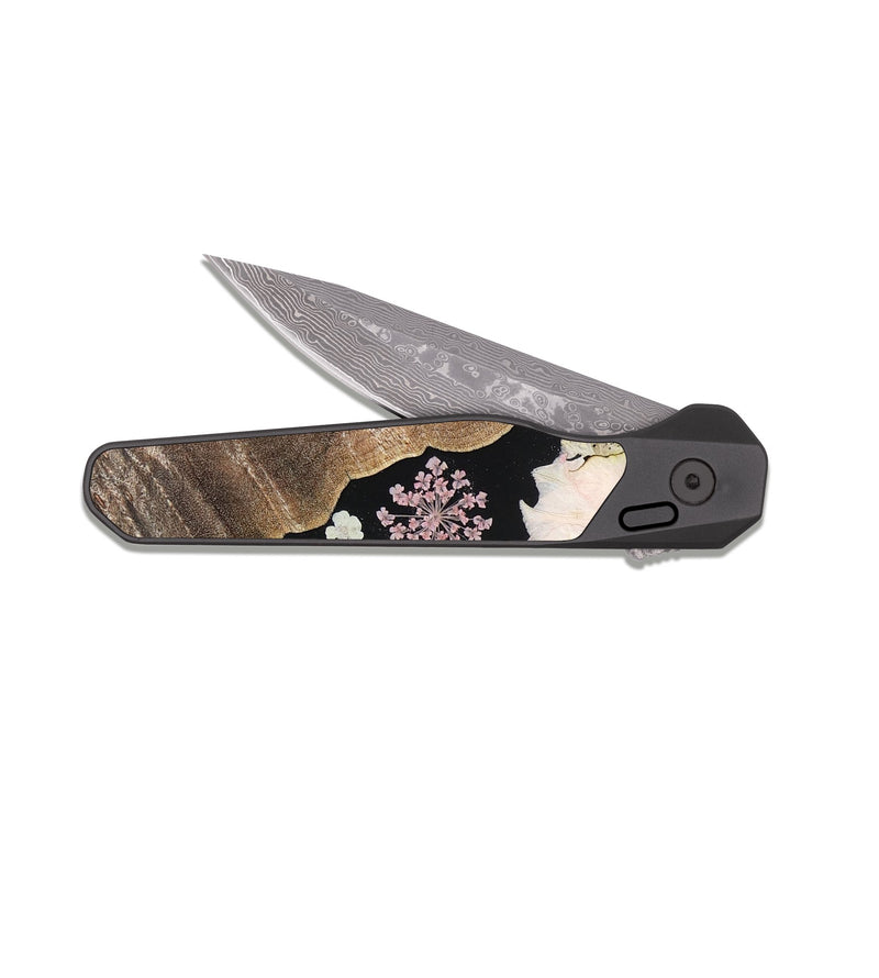 EDC Dark Damascus Wood Pocket Knife - Preston (Bloom, 821518)