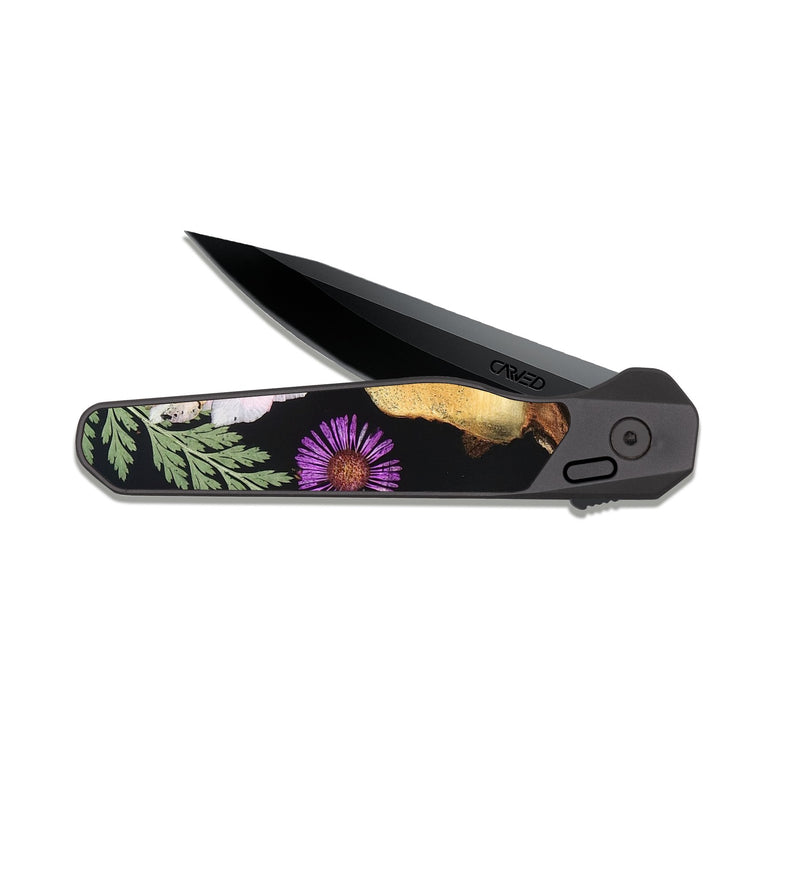 EDC Dark Slate Wood Pocket Knife - Laura (Bloom, 821524)