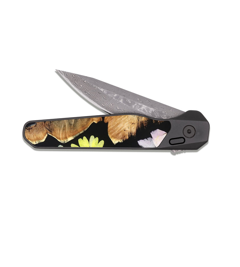 EDC Dark Damascus Wood Pocket Knife - Blakely (Bloom, 821525)
