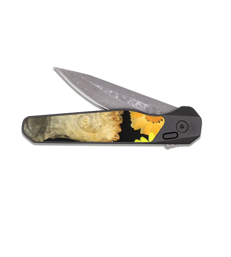 EDC Dark Damascus Wood Pocket Knife - Brenden (Bloom, 821526)