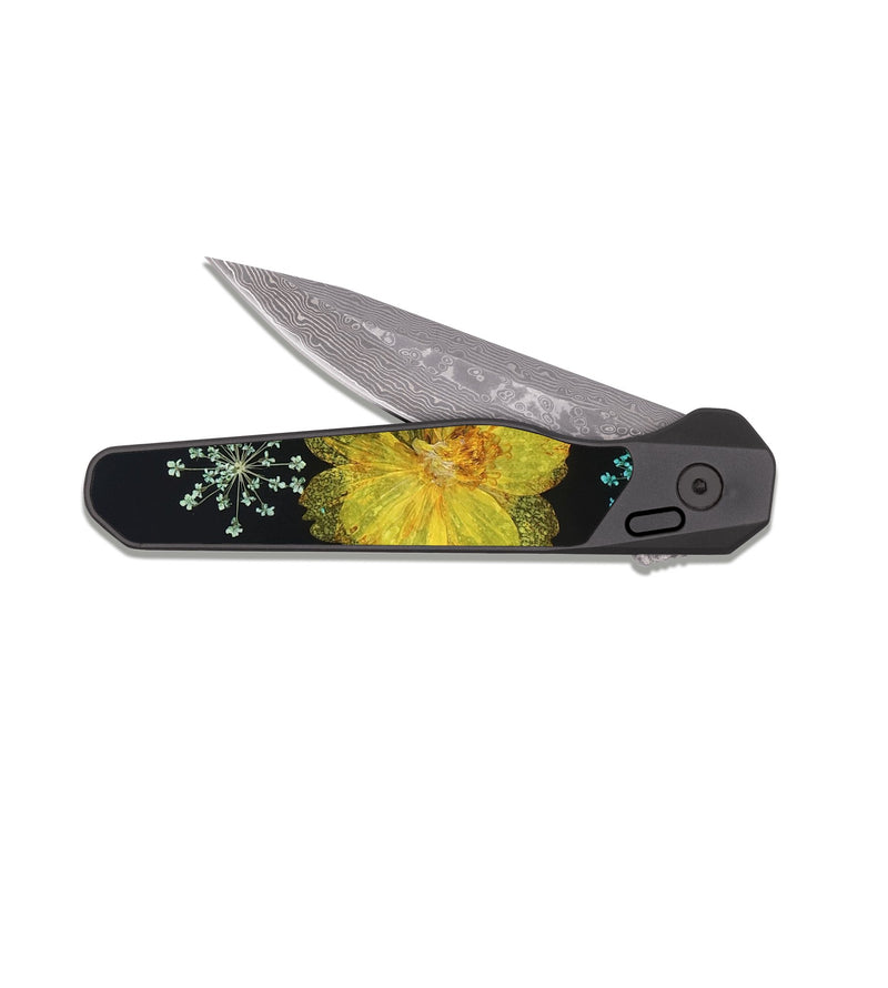 EDC Dark Damascus ResinArt Pocket Knife - Cali (Bloom, 821533)