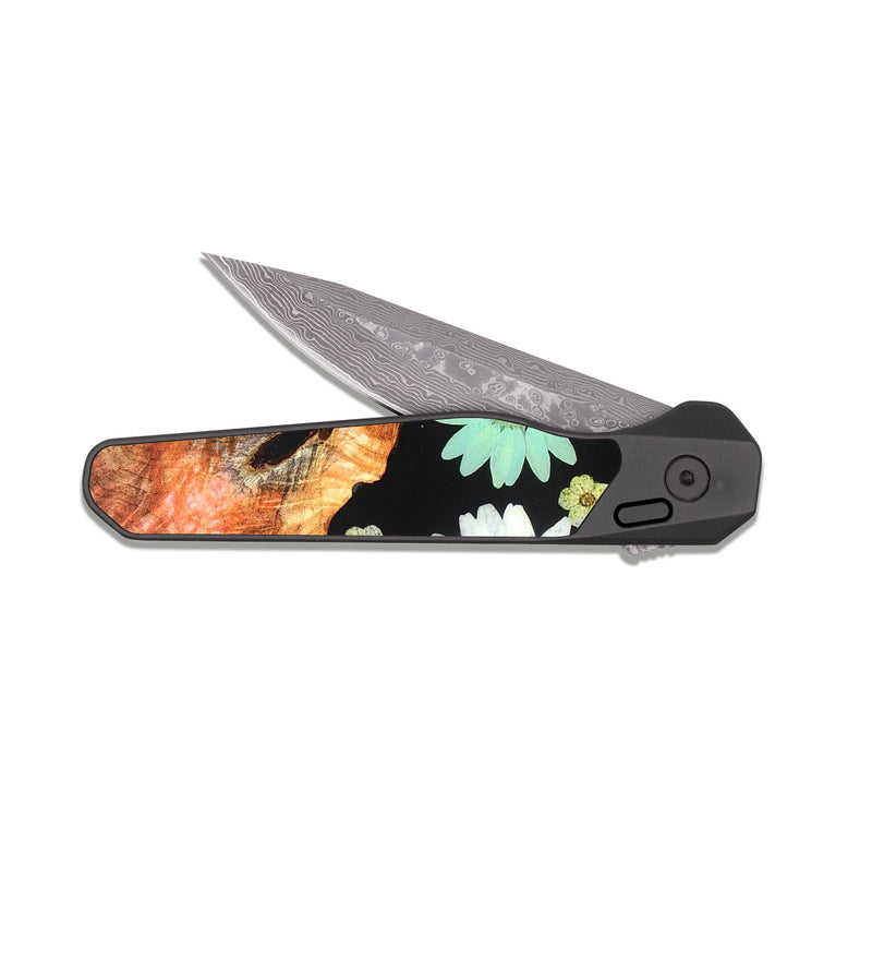 EDC Dark Damascus Wood Pocket Knife - Ami (Bloom, 821534)