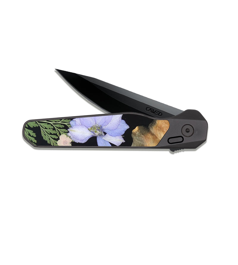 EDC Dark Slate Wood Pocket Knife - Lesley (Bloom, 821535)