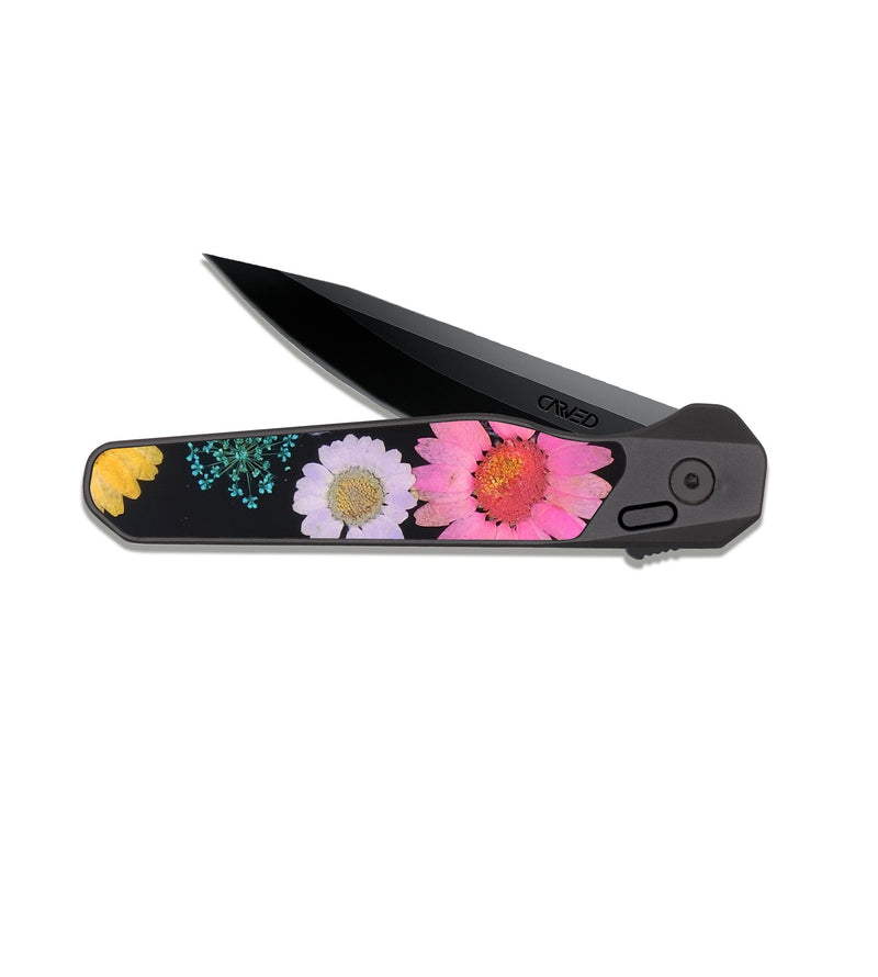 EDC Dark Slate ResinArt Pocket Knife - Gwen (Bloom, 821536)