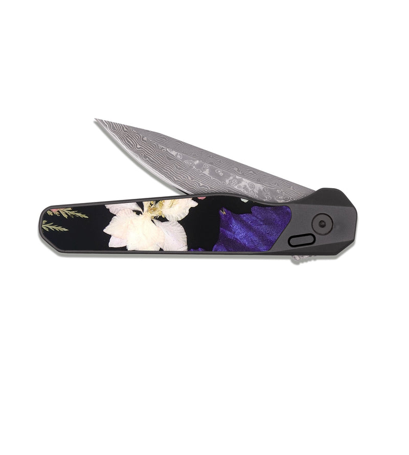 EDC Dark Damascus Wood Pocket Knife - Essie (Bloom, 821538)