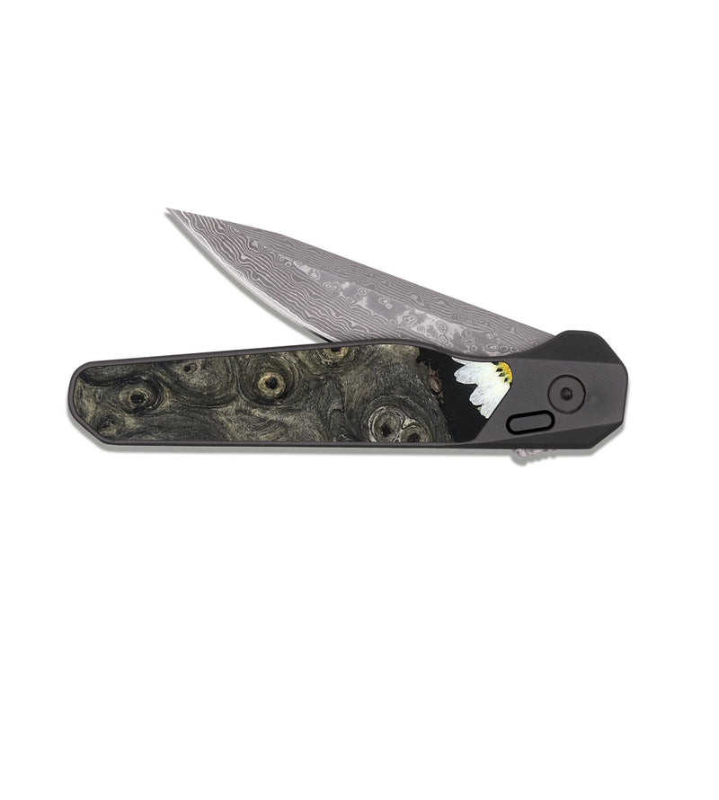 EDC Dark Damascus Wood Pocket Knife - Avayah (Bloom, 821540)