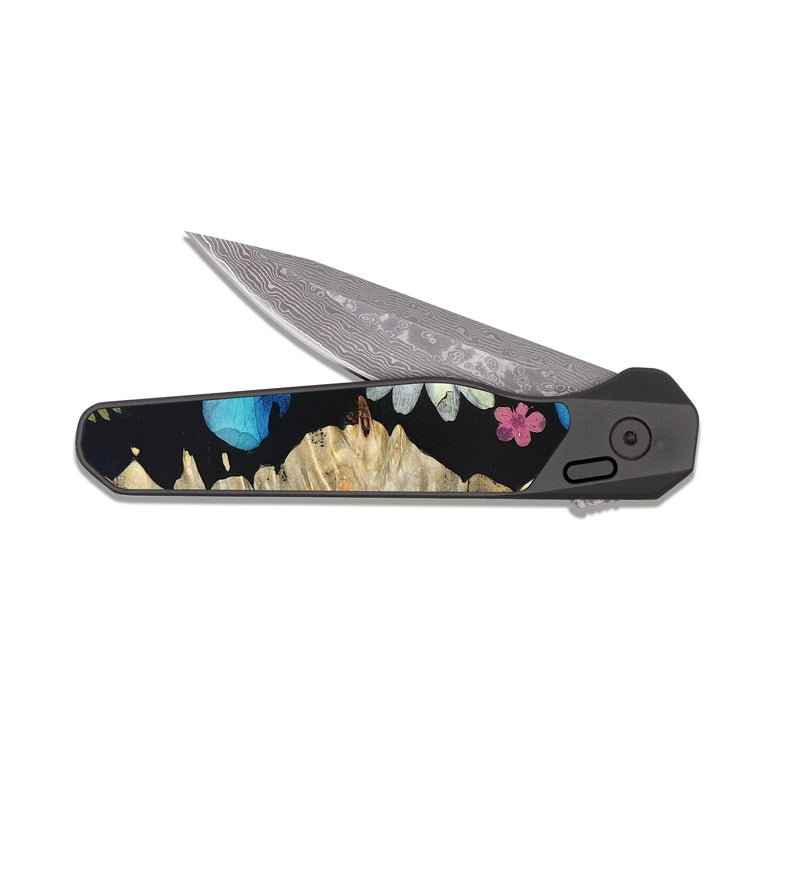 EDC Dark Damascus Wood Pocket Knife - Bob (Bloom, 821542)