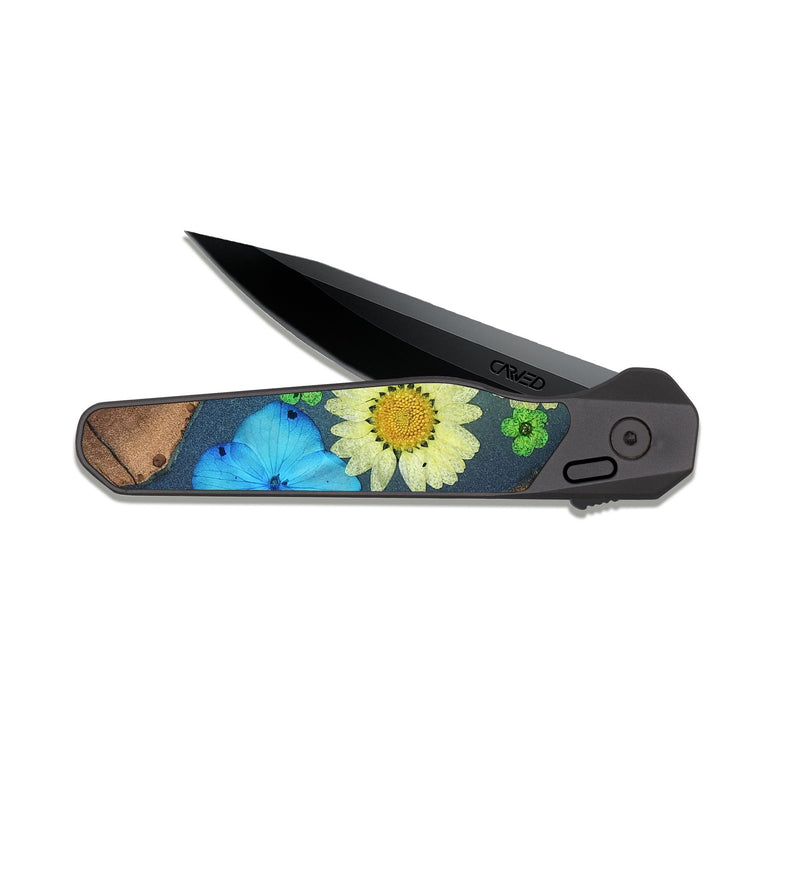 EDC Dark Slate Wood Pocket Knife - Tamatha (Bloom, 821543)