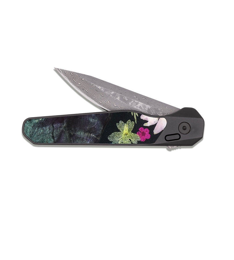 EDC Dark Damascus Wood Pocket Knife - Kaeli (Bloom, 821544)