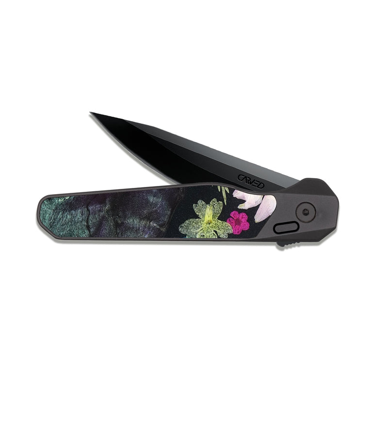 EDC Dark Slate Wood Pocket Knife - Kaeli (Bloom, 821544)