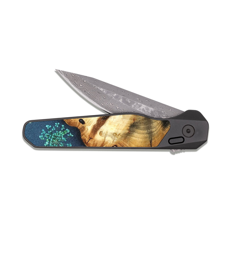 EDC Dark Damascus Wood Pocket Knife - Elle (Bloom, 821550)