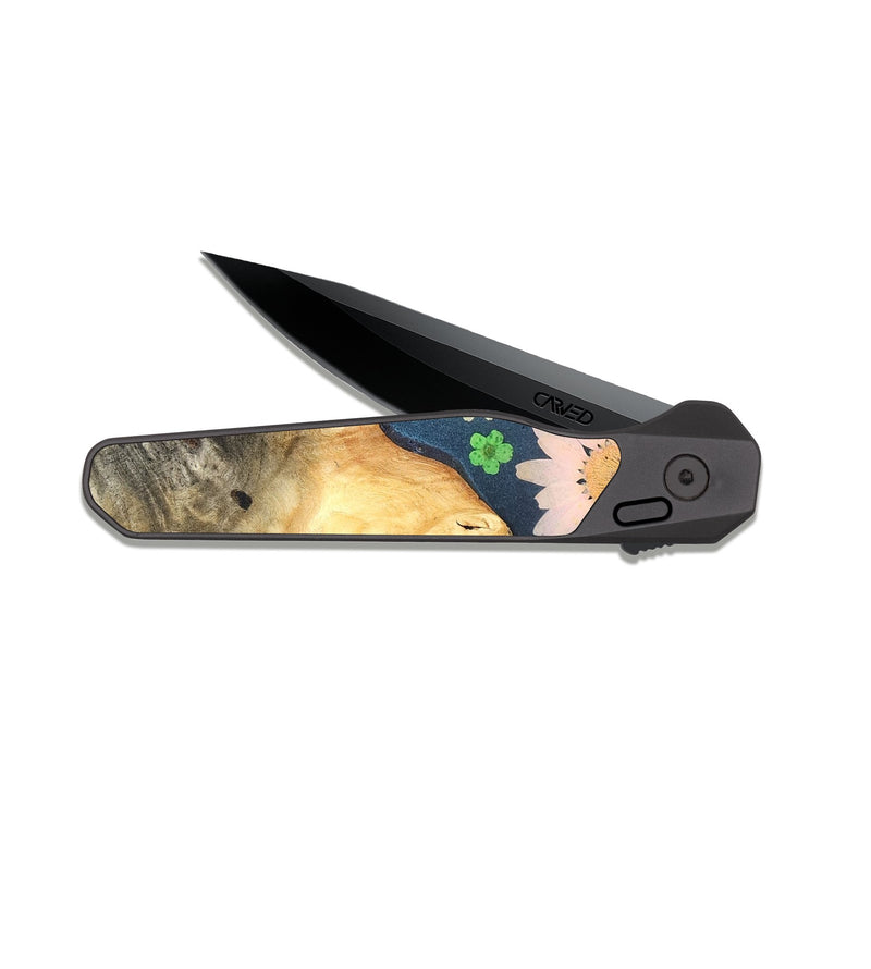 EDC Dark Slate Wood Pocket Knife - Marilee (Bloom, 821554)