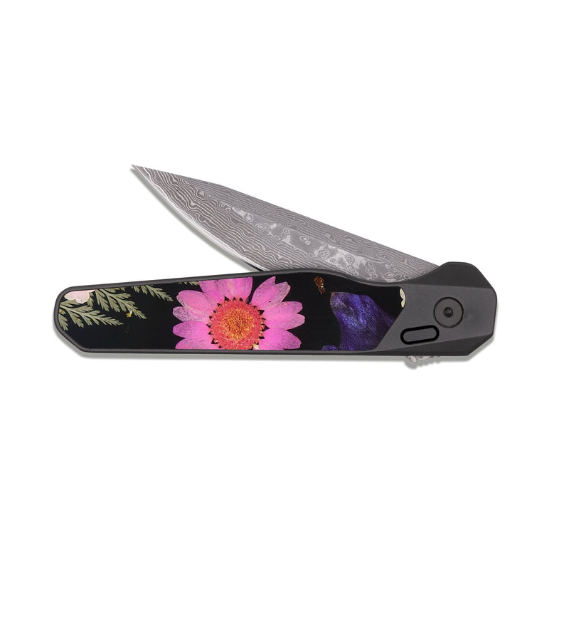 EDC Dark Damascus Wood Pocket Knife - Koen (Bloom, 821557)