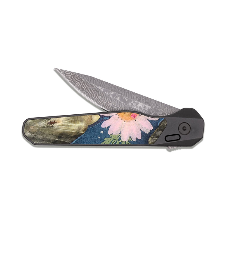 EDC Dark Damascus Wood Pocket Knife - Lige (Bloom, 821559)
