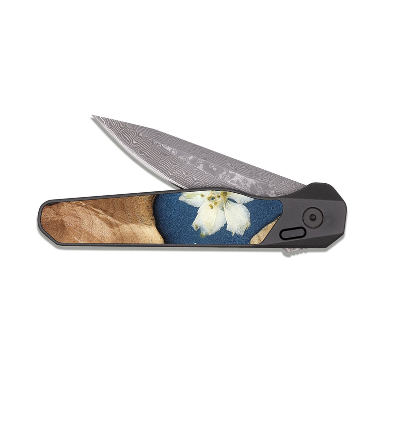 EDC Dark Damascus Wood Pocket Knife - Freya (Bloom, 821564)