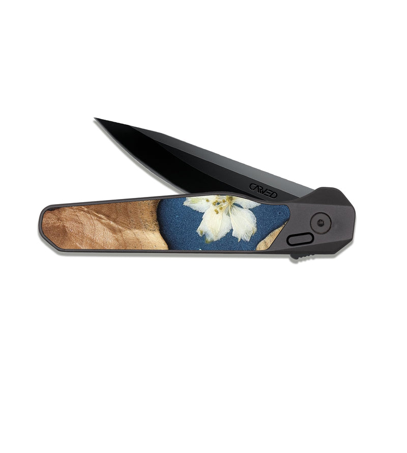 EDC Dark Slate Wood Pocket Knife - Freya (Bloom, 821564)