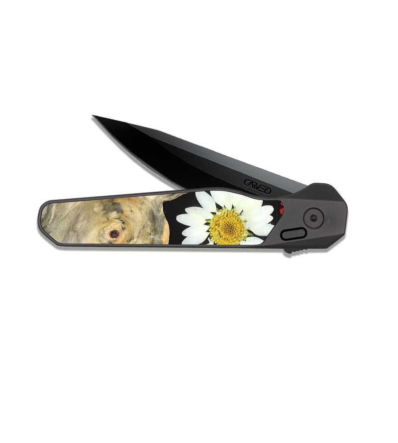 EDC Dark Slate Wood Pocket Knife - Mckayla (Bloom, 821569)