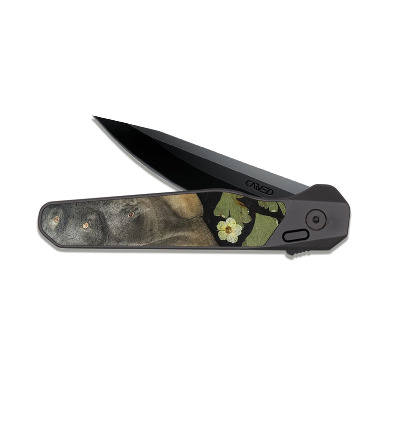 EDC Dark Slate Wood Pocket Knife - Nichole (Bloom, 821572)