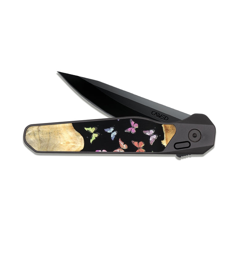 EDC Dark Slate Wood Pocket Knife - Averi (Bloom, 821576)
