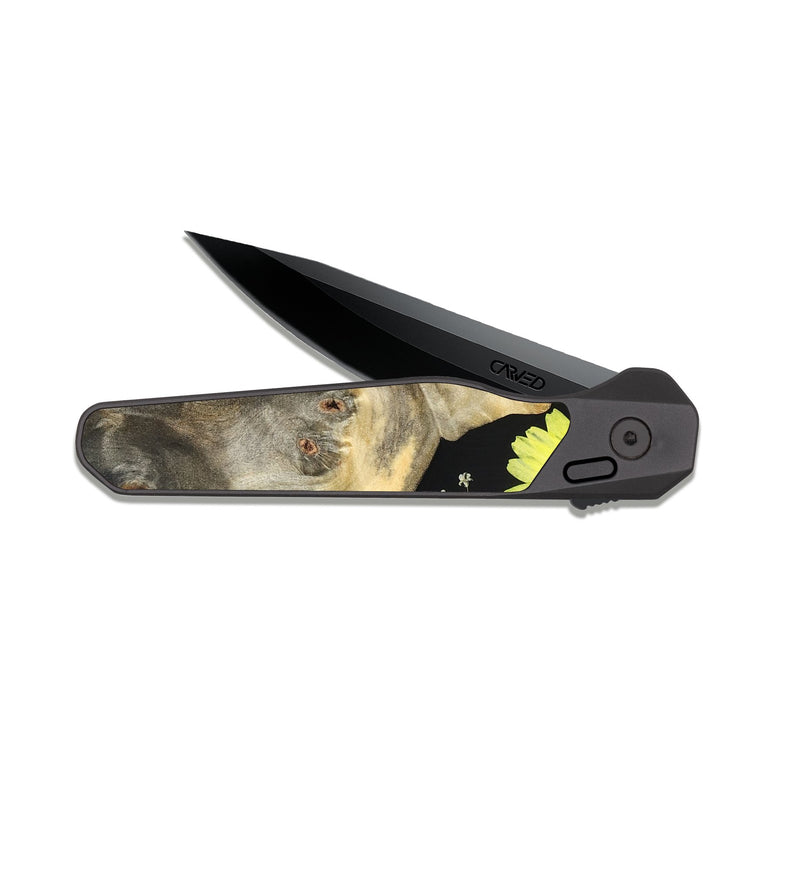 EDC Dark Slate Wood Pocket Knife - Taryn (Bloom, 821577)