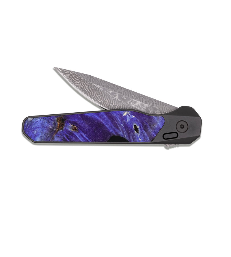EDC Dark Damascus Wood Pocket Knife - Kacie (Bloom, 821580)