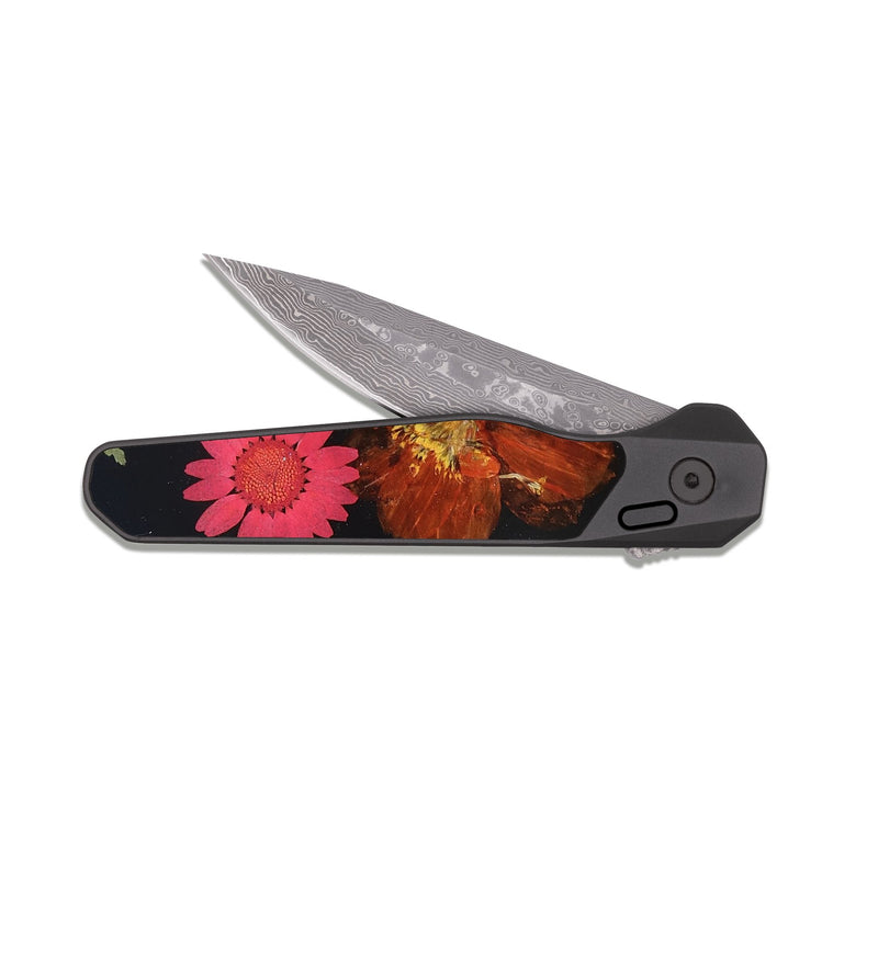 EDC Dark Damascus Wood Pocket Knife - Roma (Bloom, 821583)