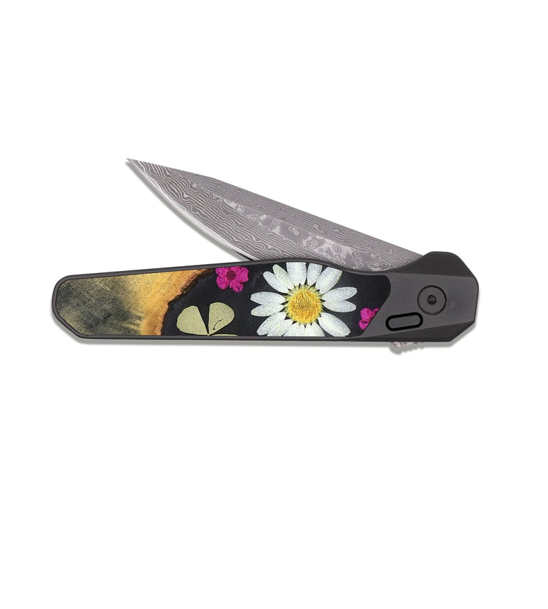 EDC Dark Damascus Wood Pocket Knife - Aydin (Bloom, 821585)